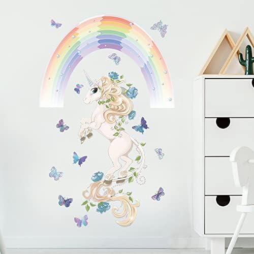 מדבקות קיר של קובו עיצוב בית חד -קרן קשת חדר ילדים חדר משתלה