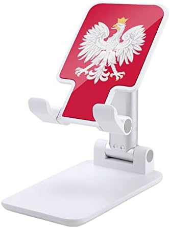 פולין סמל לאומי טלפונים ניידים מתכווננים לעמוד מחזיק טבליות ניידות מתקפלות לחוות נסיעות משרדיות בית לבן בסגנון לבן