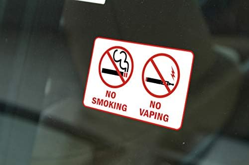 10 הגדר שלטי אזהרה ללא עישון אין מדבקת מכוניות אדירה או מדבקות נצמדות סטטיות בתוך חלון המכונית 2.5 x 4 אינץ '