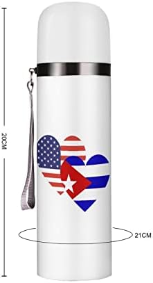 קובה דגל לב אמריקאי בקבוק מים מבודד 19 גרם ספל נסיעות נירוסטה לטיולי קמפינג משקאות חוץ בחוץ