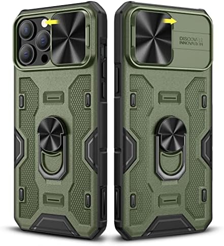 Caka לאייפון 13 Pro Max Case, iPhone 12 Pro Max Case עם כיסוי מצלמה של Kickstand עם טבעת סיבוב מובנית 360 ° סיבוב מגנט מגנט מארז טלפון