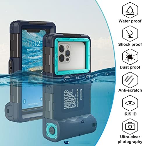 מארז טלפון אטום למים של ORECLRIY, תחת מארז טלפון הוכחת מים לשנורקלינג צלילה צפה, מארז מתחת למים לאייפון 11/12/13/14 Pro Max XR/XS Samsung
