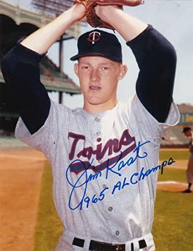 ג'ים קאת מינסוטה תאומים 1965 Al Champs Action חתום 8x10 - תמונות MLB עם חתימה