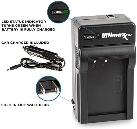Ultimaxx AC/DC מהיר מטען בית ונסיעות לסוללות ENEL14A עבור Nikon D3500, D3100, D3200, D3300, D3400, D5100, D5200, D5300, D5500, D5600,