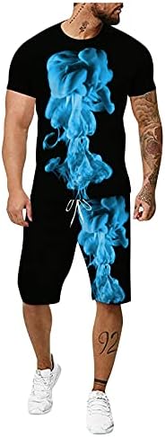 עניבת אימונית מזדמנת לגברים עניבת צבע חרפיח צבע ערפיח 2 תלבושת תלבושת T Shirst Shirst Shorts Sports Sports Running Steallic Settle