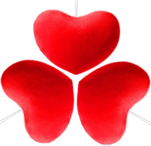 3 חתיכות ולנטיין לב קטיפה תלויה כריות לזרוק לב קטיפה כרית לב קטיפה סמל איור אביזרים ליום האהבה, סלון, משרד