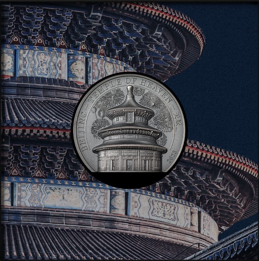 2023 DE Temple of Heaven Beijing Powercoin 2 Oz מטבע כסף 10 $ איי קוק 2023 2 גרם גימור עתיק