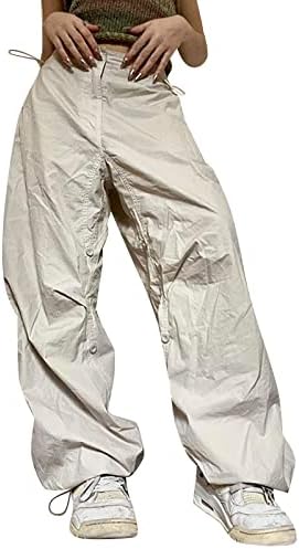 מכנסיים של Keusn Goth לנשים בתוספת גודל y2k מכנסי מצנח נמוך, נשים רופפות מכנסי מטען מכנסיים רחוב בגדי רחוב