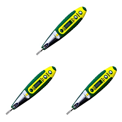 גלאי מתח 3 יחידים גלאי מתח עט בחינה חשמלית בודק מעגל אור עם תצוגה דיגיטלית LED בודק מתח מתח לא מגע