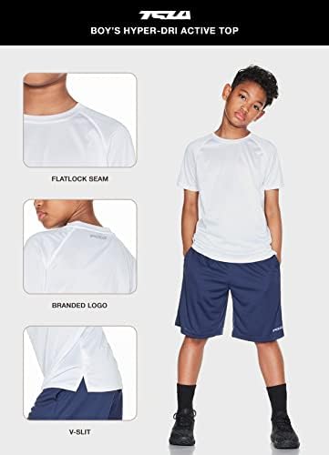 TSLA 1 או 2 חבילה לילדים חולצות נוער, חולצות אימון ספורט כושר יבש, מגניב, חולצות טריקו של שרוול קצר אתלטי