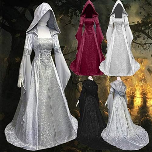 נשים של גותי מכשפה שמלת מימי הביניים מחוך רנסנס שמלה עם הוד ויקטוריאני שמלות ליל כל הקדושים קוספליי תלבושות