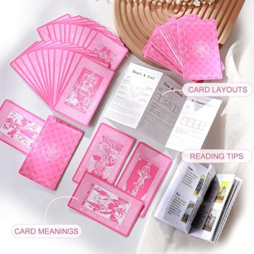 Myripoly Love Tarot Cards Deck למתחילים עם משמעויות על סיפון כרטיס Tarot עם מילות מפתח מדריך מדריך-טארוט תיק מדריך טארוט