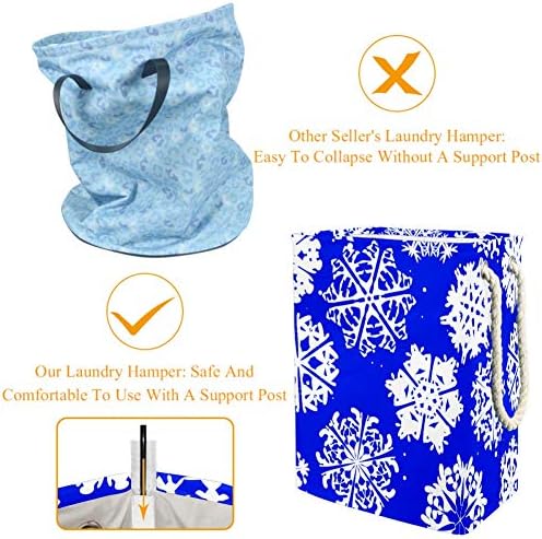 טיזורקס כחול פתית שלג דפוסכביסה סל אחסון סלי סוגריים גם מחזיק שדרוג מתקפל כביסת