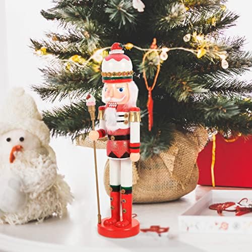 עץ מפצח אגוזים חג המולד דקור: 38 סמ מלך מפצח אגוזים דמויות עץ מפצח אגוזים צלמית בובות עבור חג המולד שולחן פסטיבל מדפי מנטל קישוטים