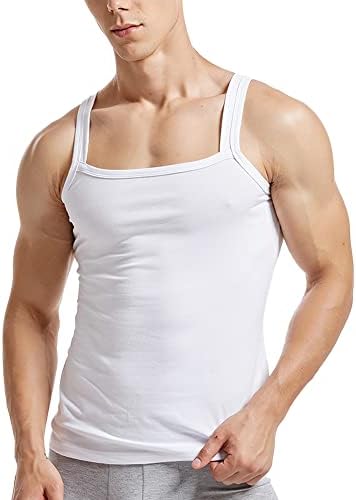 גופיות אופנה לקיץ גברים חולצות דחיסה ללא שרוולים מרובעות שרירים חתוכות