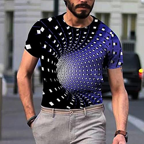 חולצות הדפסה תלת מימדיות גדולות לגברים של גברים גרפיות שרוול קצר חולצה אופטי חולצה חולצה