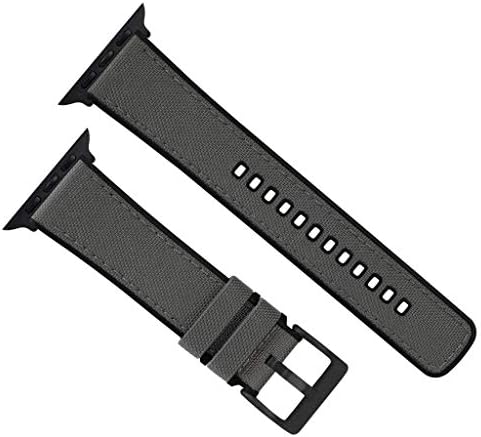 בד ברטון קורדורה ופס שעונים היברידי סיליקון עם סורגי קפיץ מהירה משולבת - תואמים לכל דגמי Apple Watch - סדרה 8, 7, 6, 5, 4, 3, 2,1, SE