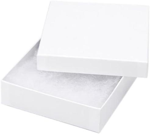 קופסאות תכשיטים-לבן-3.5 על 3.5 על 7/8 אינץ ' - 6 חתיכות