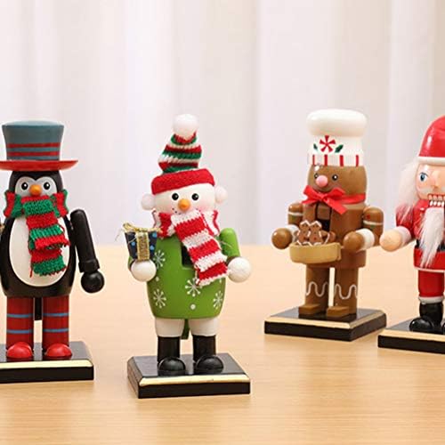 עבאודם עץ מפצח אגוזים בובות שולחן העבודה קישוט חג המולד קישוט שלג צורת בובות מתנת יום הולדת לילדים מחקר