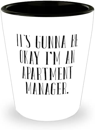 מנהל דירה מיוחד, זה יהיה בסדר אני מנהל דירה, כוס שוט ייחודית לעמיתים לעבודה מחברים