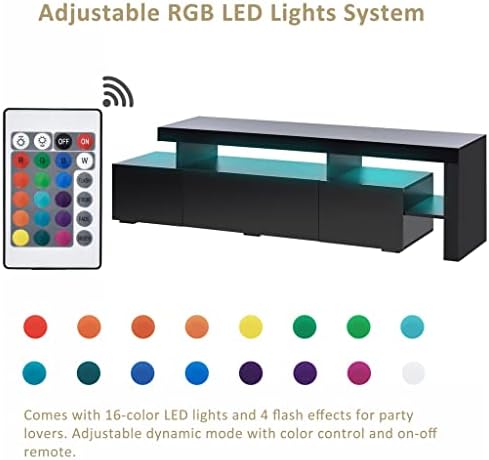 N/A עכשווי של 16 צבעים אורות LED ארון טלוויזיה עמדת UV מרכז בידור גימור מבריק 70 אינץ 'טלוויזיה