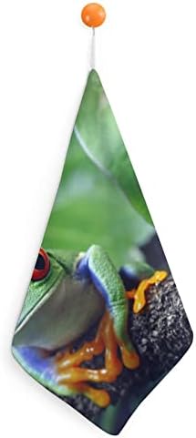 מגבת יד מגבת ירוקה צפרדע ירוקה מגבות כלים מגבות שרוך עיצוב לספורט מטבח אמבטיה