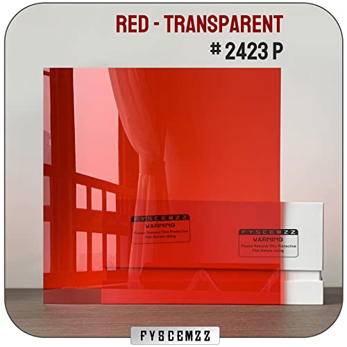 Fyscemzz 1/8 x 12 x 12 - גיליון אקרילי של פרספקס אדום - 2 יחידות