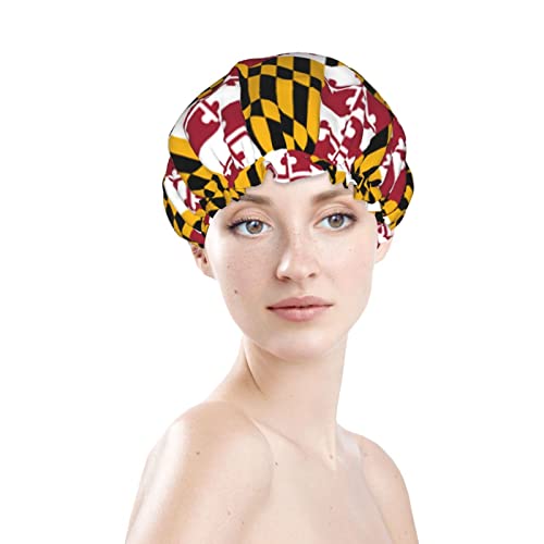 נשים לשימוש חוזר למתיחה שולי שיער כובע מרילנד דגל גאווה שכבות כפול
