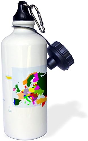 הדפס 3 דרוז של מפה מוצקה צבעונית בהירה של בקבוק מים ספורט אירופה, 21 גרם, רב צבעוני
