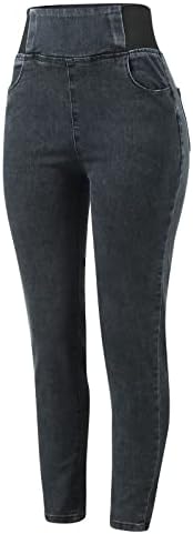 Sikye Womens Jeans High מותן ג'ינס שחור רזה מתאים למותניים אלסטיים מכנסי ג'ינס מכנסיים נמתחים ג'ינס למתיחת נשים