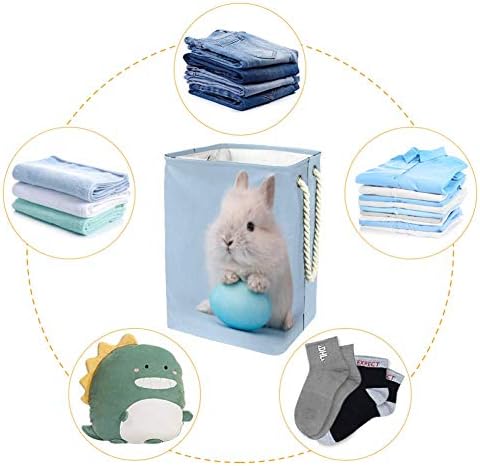 ארנב פסחא ארנב עם כחול צבוע ביצה 300 ד אוקספורד עמיד למים בגדי סל גדול כביסה סל עבור שמיכות בגדי צעצועים בחדר שינה