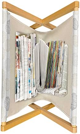 מגזין Ambesonnen Culcles ומחזיק ספרים, סיבובי מבט בוקעים בגווני עירום דפוס רציף צורות גיאומטריות, מארגן מדפי רצפה דקורטיביים לסלון, 22