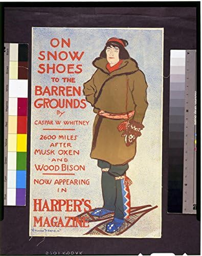 צילום HisthericalFindings: נעלי שלג, קספר וו. וויטני, הרפר'ס, פרסומת, חורף, מאסק שוורים, 1895