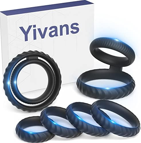 Yivans 6 PCS טבעות פין סיליקון מוגדרות עם 6 גודל שונה, גברים טבעת זין צעצוע מין רכה במיוחד להתיחות לזקפה שיפור אורך זמן רב וחזקים של צעצועי