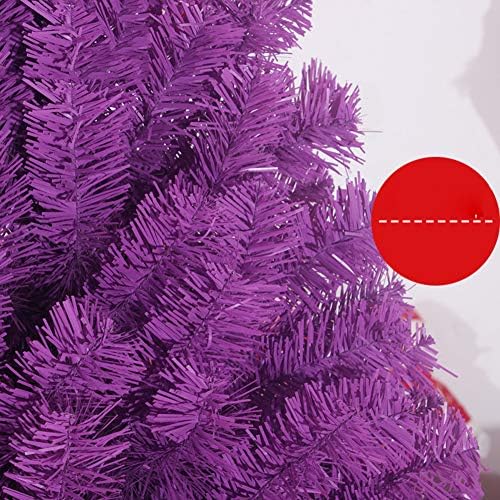 JRMU 4 FT PVC עץ חג המולד סגול מונה, 120 סמ, פרימיום מלאכותי צייר עץ חג המולד מלא עם עמדת מתכת יציבה, לקישוט הבית המקורה -120 סמ