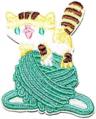 נדיר טלאי חוט חתול חתול רקמה רקמה מצוירת מדבקת טלאי כובע כובע פולו תרמיל תרמיל בגדים ז'קט חולצת טריקו DIY ברזל רקום על תפירה על טלאים