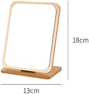 שולחן עץ איפור מראה נייד מתקפל הלבשה מראה השיש מראה עם מעמד מלבני קוסמטי מראה לנשים