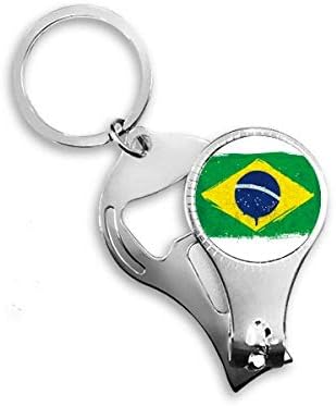 דגל ברזיל צבוע ביד בברזיל ניפר טבעת טבעת שרשרת מפתח פתיחת בקבוקי בקבוק