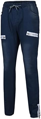 מכנסי עיפרון ג'ינס לגברים XXBR, מכנסי פיתוח כושר מכנסיים עסקיים מכנסיים רזים רזה מתאימים ג'ינס מזדמן בסיסי