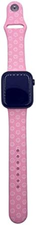 היי מותק. פס שעון מעצבי פנים סמיילי 38 ממ 40 ממ 41 ממ, רצועת סיליקון סיליקון רכה רצועה אטומה למים תואמת לסדרת Apple Watch של Apple 1/2/3/4/5/6/SE/7/8.