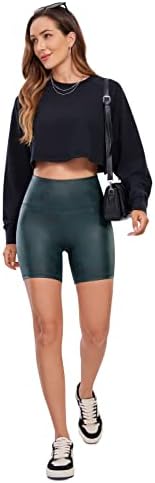 CRZ יוגה מט מט מבטית מכנסיים קצרים לנשים 6 '' - מותח מותניים גבוהים סטרץ 'מכנסי מכנסיים קצרים אימון יוגה חותלות קצרות