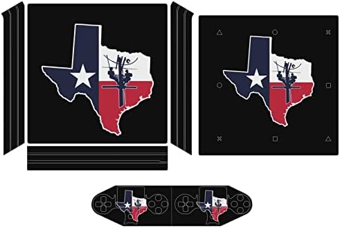 מתווה מדינת טקסס עם דגל מדבקת מגן עור מדבקת דבק עבור בקר דק 4 פרו / פס 4