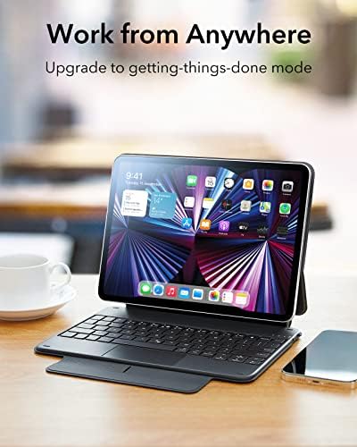 מארז מקלדת מגנטית של ESR, תואם ל- iPad Pro 11/iPad Air 4 מקרה חכם של Yippee Trifold עבור iPad Pro 11 2020 & 2018, מקרה מעמד קל משקל עם