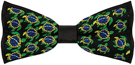 WeedKeycat דגל ברזיל צב ים צור מצחיק עניבה מצחיקה קשורים קשת רשמית מקושרים מראש מודפסים לגברים