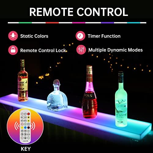 LED CIMCAME מואר לבקבוק משקאות מואר מדף מדף של 2 עם בקרת מרחוק ואפליקציות 32 אינץ