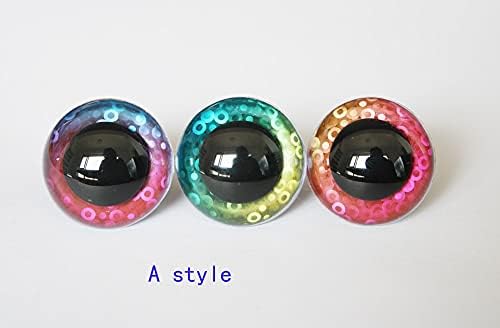 Huongjojo 20 pcs-L12-13mm-50 ממ צעצועים ברורים צעצוע עגול עיניים בטיחות חיה + בד נצנצים + מכונת כביסה קשה עבור אפשרות סגנון בובה קטיפה