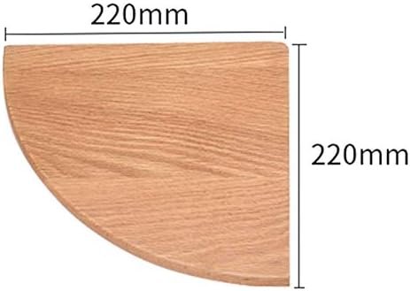 PIBM פשטות מסוגננת מדף קיר רכוב מדפי מתלה צפים עץ מעץ מעץ קיר מגזרי מחיצה משולש אחסון סלון, 2 צבעים, 6 גדלים, צבע עץ, רדיוס 22 סמ