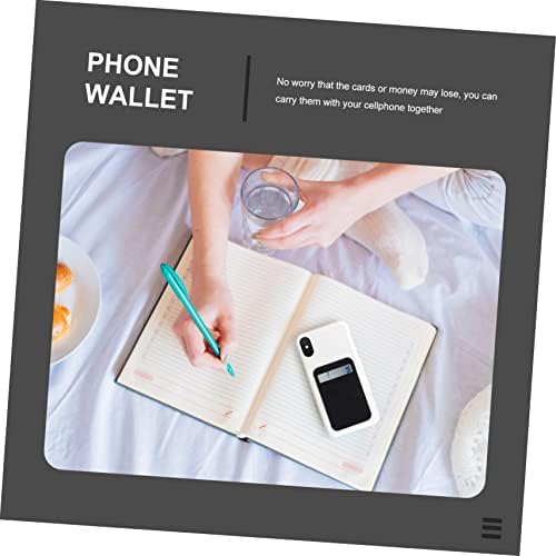 Gatuida 2PCS טלפון נייד מדבקת אחורה מדבקת סמארטפון מדבקה ארנק כרטיסי ארנק ארנק כרטיסי כיס דביקים שקית אחסון כרטיס טלפון לייקרה שחורה למתיחת