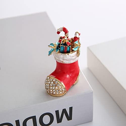 אינגביר גרבי חג המולד צלמית קופסאות תכשיט צירים, מתנה ייחודית ליום האם, קופסת תכשיטים מצופה אמייל בעבודת יד, קישוטים לעיצוב הבית.