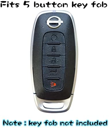 Runzuie 2PCS TPU מרחוק מכסה FOB Smart Key עבור 2024 2023 Nissan Rogue Pathfinder /Black)
